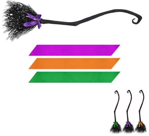 Women's Witch's Broom,Witch Broom Black Costume Accessor Adult Costume Accessory Decorative Halloween Broom for Party and Role Play 54.5 Inch