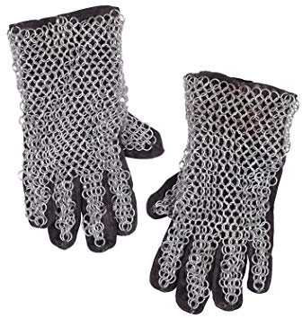 Battle-Merchant Fingerhandschuhe mit Kettengeflecht | ID 9 mm, verzinkt, Mittelalter, Ritter, LARP, Reenactment