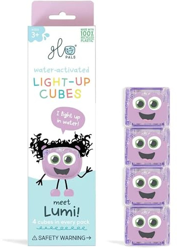 Glo Pals Lila Leuchtwürfel, 4er-Set, Wasserspielzeug mit Leuchteffekt