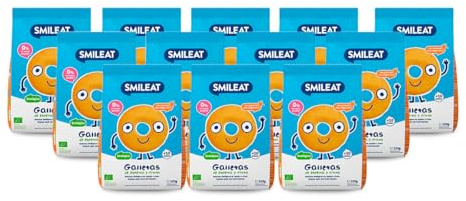 Smileat - Pack de 12 Galletas de Espelta y fruta para Peques 10+ meses - Sin Azúcar Añadido, Con Aceite de Oliva Virgen Extra- Perfectas Como Snack o Merienda - 220g