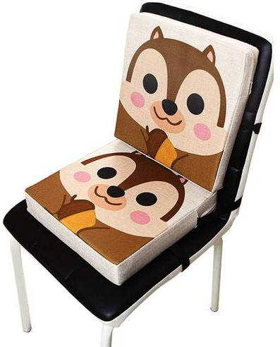 Wateralone Boostersitz Esszimmer Stuhl Sitzerhöhung Kinder Kindersitze, niedlichen Animal Print Flachs, demontierbar einstellbar, als Hochstuhl für unterwegs für Babys,(Affe)