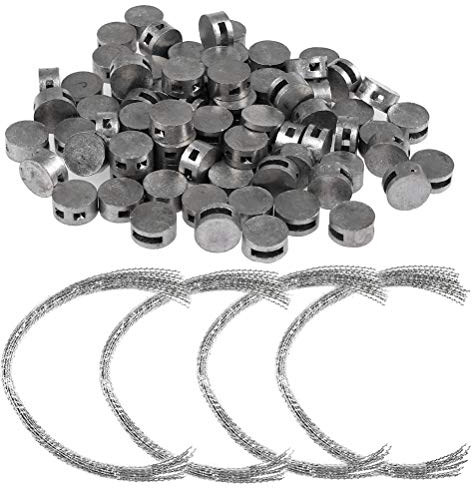 QLOUNI 80Pcs Plombs de Sécurité 10 mm + 80Pcs Fils à Plomber 170 mm pour Tirelire, Kit de Blocage, Joins et Fils de Scellage pour Boîte de Donation