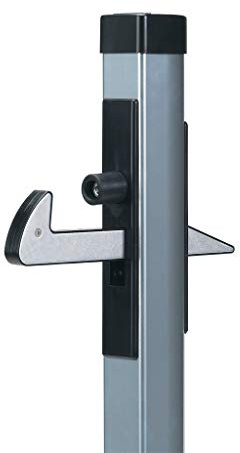 Eider Locinox Aluminium Torfeststeller - fängt die Unterseite des Tores - Höhenverstellbarkeit des Hakens: 40 mm - Stoßgummi und Fanghaken aus Kunststoff vermeiden Kratzer am Tor