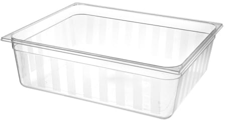 HENDI Gastronormbehälter, Temperaturbeständig von -40° bis 90°C, Geruchs- und geschmacksneutral, Enthält kein Bisphenol A, BPA frei, GN 2/1, 650x530x(H)200mm, Hochtransparent