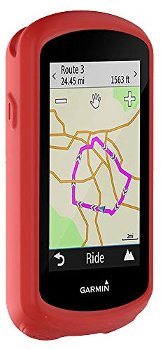 subtel - Coque de Protection Silicone Rouge pour GPS de vélo Garmin Edge 1030 / Edge 1030 Plus - Cover Bumper pour système de Navigation Qui Fonctionne avec Support vélo, Moto et Auto