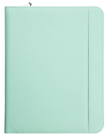 Vebon® Schreibmappe A4 Rom mit Laptopfach & Doppelreißverschluss, Türkis | Langlebiger Reißverschluss, extra Stauraum, Tabletfach mit Befestigungsgurt, wasserabweisend, Klemmbrett, zeitloses Design