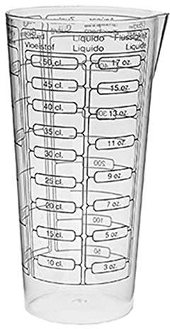 Tradineur - Vaso medidor de plástico de 500 ml. Jarra, recipiente para medir líquidos y sólidos 11 x 10,5 cm, cocina o repostería, válida para microondas y lavavajillas