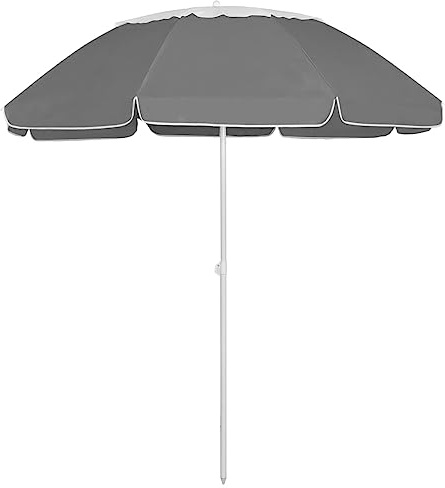 vidaXL Strandschirm Kippbar Sonnenschirm Balkonschirm Gartenschirm Ampelschirm Marktschirm Schirm Terrassenschirm Balkon Anthrazit 300cm