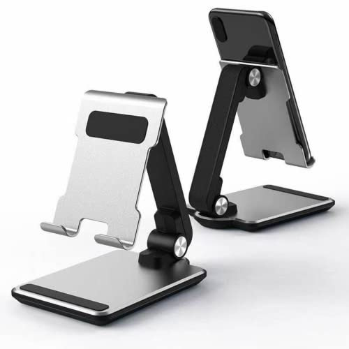 Xavitech Folding Phone Stand for Desk, Adjustable Phone Stand Dock, Desktop Cell Phone Cradle for Smartphone, Compatible with Iphone 13 Pro 12 Mini Pro Max 11 Xs Samsung S20 S10 S9