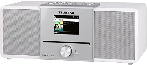 TELESTAR DIRA S 32i CD - radio internet/DAB+radio (stereo, lettore CD, servizi di streaming, registrazione USB, funzione di trasmissione e ricezione Bluetooth) - bianco