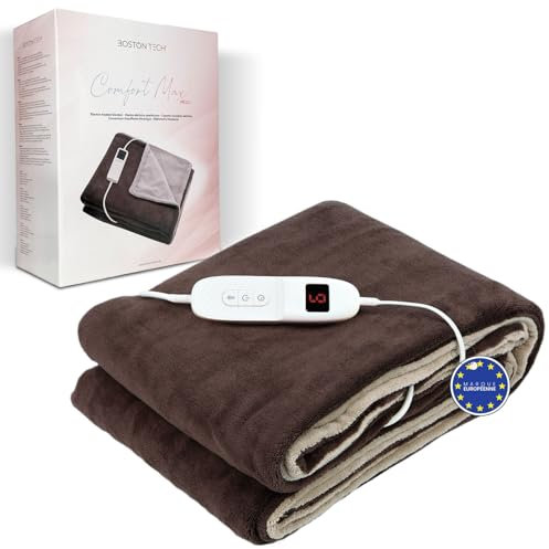 Coperta Termica Doppia Comfortmax | 180 x 130 cm + 9 + Controllo digitale removibile | Riscaldamento rapido + Spegnimento automatico + Protezione contro il surriscaldamento | Lavabile in lavatrice