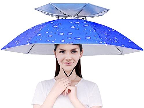 Yangshine 2 x Regenschirmhut mit Gummiband, Outdoor-Angelschirm, faltbar, Kopfbedeckung, Regenschirmhut