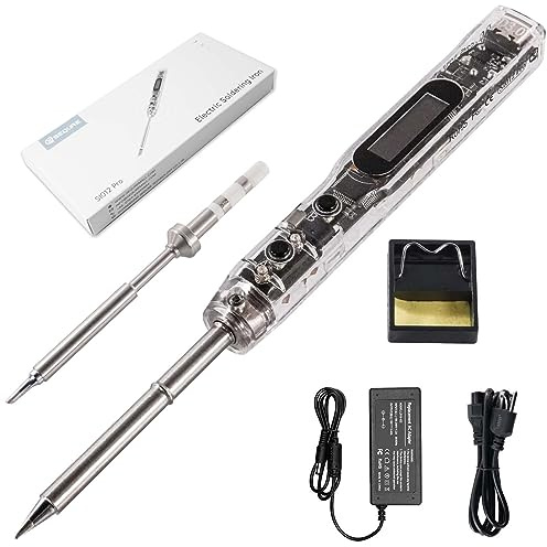 Fer à souder électrique 68 W SEQURE SI012 Pro, outils de soudage numérique avec affichage OLED, chauffage de démarrage automatique, adaptateur secteur 19 V, charge PD/QC, 2 embouts