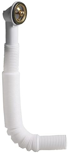 Talea Tube de débordement de tête d'évier Interface ronde (dorée), tube extensible, interface circulaire (41 x 41 mm)