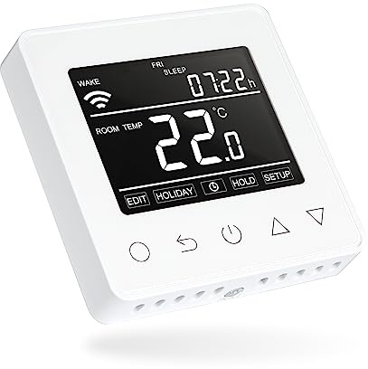 Smart Wifi Electric Underfloor Heating Thermostat App Controlled 16Amp Under Floor Heating Control White With Floor Sensor
