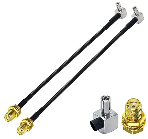 TUOLNK SMA a TS9 Cavo Adattatore angolo retto RG174 - Prolunga maschio-femmina 6 pollici/15 cm 2 pezzi per antenna 2G 3G 4G LTE UMTS