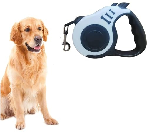 Rollleinen für Hunde mit Rutschfestem,Rollleine mit Anti-Rutsch Griff,Verhedderungsfreie Ausziehbare Hundeleine,Ausziehleine mit Sicheres Bremssystem, Einziehbare Hundeleine 5m