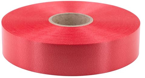 Geschenkband Ringelband 31mm x 100m Rot - wasserfestes Dekoband aus Kunststoff - Polyband zum Binden von Schleifen und Autoschleifen - zum Basteln von Weihnachtssterne und Verpacken von Geschenken