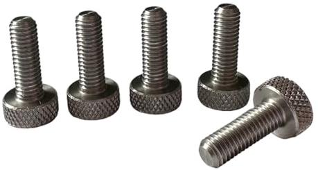 Precisiongeek Vis moletées à tête plate, 10 mm de diamètre (5, acier inoxydable, M5 x 15 mm)