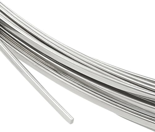 BENECREAT Filo Piatto In Acciaio Inossidabile Da 1 mm 304, Filo Metallico per Artigianato Largo 7 m e 2 mm, Filo di Acciaio Pieghevole per La Creazione di Gioielli, Cornice con Castone In Resina