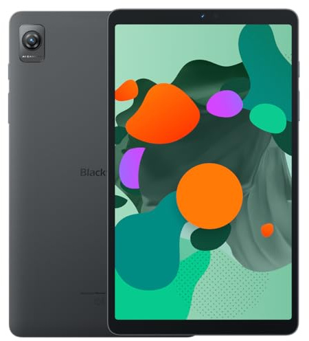 Blackview Tab 60 - Tablet sottile e leggero con touch screen - Display da 8,68 - 4 GB RAM + 128 GB ROM - Unisoc T606-5 MP + fotocamere da 8 MP - Batteria da 6050 mAh - Grigio