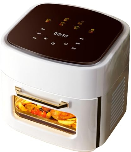 Freidora de aire de 15 l, horno pequeño de circulación de aire rápida de 1400 W, freidora eléctrica multifuncional visual inteligente para el hogar Freidora francesa Ventana de cocción visual, papas