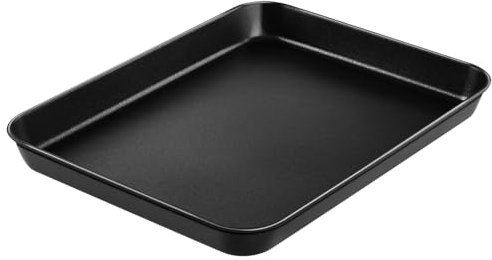 Onader Small Oven Baking Tray, Non-Stick Carbon Steel Baking Pan Cookie Sheet, 26.5x20.6x2.5cm, Rectangle Traybake Tin for Baking Cooking Serving Roasting, Healthy & Sturdy, Easy Release & Clean