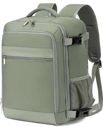 KLOSTAIN Mochila Viaje Cabina Avion 45x36X20 para Easyjet 30L Mochila Cabina Equipaje de Mano Bolso Mochilas Hombre Mujer para Portatil de 15.6 Pulgadas Mochila de Viaje Trabajo Escuela Verde