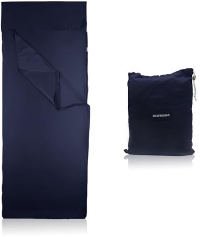 AUSYIWI 2 Stück Ultraleichter Schlafsack tragbarer Reiseschlafsack 90 x 220cm für Herbergen, Wandern, Camping, Bergsteigen (Marineblau)