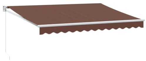 vidaXL Markise Manuell Braun 350x250 cm, Gelenkarmmarkisen, Markise einziehbar, UV-Schutz