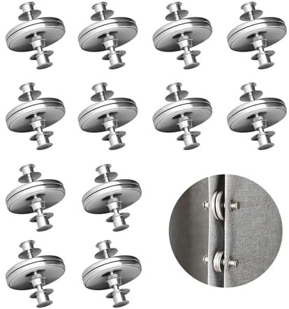 12 Paare Stück Vorhang Magnetknopf, 20mm Vorhang Magnetischer Verschluss, Magnete für Vorhänge,DASS Licht Ausläuft für Schlafzimmer, Wohnzimmer, Esszimmer, Badezimmer, Küche, Büro