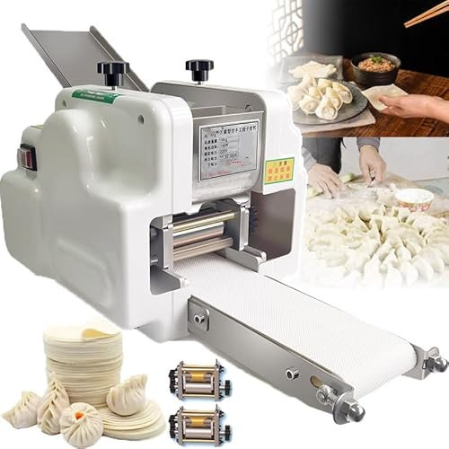 Commercial 8cm Automatic Dumpling Skin Wonton Maker + 3mm Electric Pasta Maker Machine, Dumpling/Wonton Dough Processing Tool, for Restaurant, Kitchen,A-2-mold