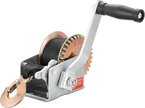 weyleity Hand Winch Boat Trailer Winch | 800LBS Manual Operated Hand Crank Ratchet Winch with 16FT(5m) Black Strap for Trailers ATV UTV Boat Marine Towing Truck Heavy Duty