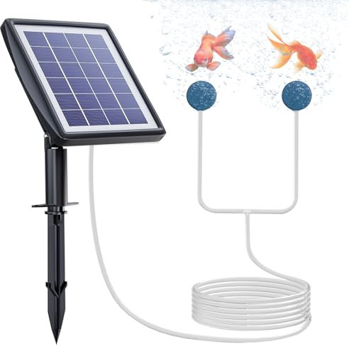 PChero Ventilatore solare per stagno, 2200 mAh, pompa di ossigeno solare, pompa ad ossigeno per acquario, ossigenazione efficace per esterni, stagno, giardino, idroponica, pompa di aerazione, cura