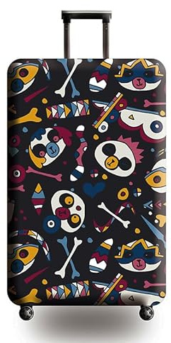 wxlmom Kofferschutzhülle XL Hund Und Knochen Waschbar,Suitcase Cover Für Kinder Und Erwachsene,Elastischer Spandex-Koffer-Protector,Koffer-Abdeckungen