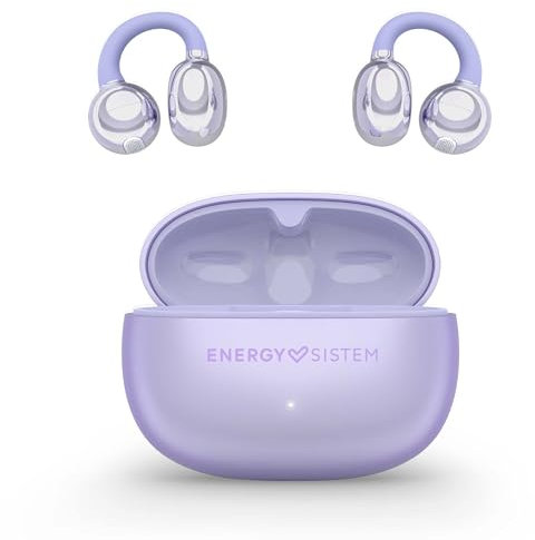 Energy Sistem Chicpods - Auriculares Bluetooth inalámbricos Open Sound - 23H batería, cancelación de Ruido en Llamadas, IPX4 Resistentes al Agua, cómodos y Flexibles (Violeta)