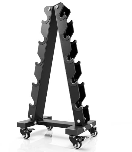 YOLEO Dumbbell Rack - 3 Tier & 5 Tier Compact Weight Rack for Dumbbell, Kettlebell, Barbell, Heavy Duty Weight Storage Organizer, Space-Saving Dumbbell Storage Stand Holder for Home Gym - 1100LBS