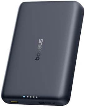 Baseus 2 in 1 Magsafe Powerbank 10000mAh 27W Doppi Anelli Magnetici, Caricabatterie Portatile Magnetic Power Bank USB C Compatibile mit iPhone 12-16, Apple Watch Series 1-10 Ultra e SE, AirPods