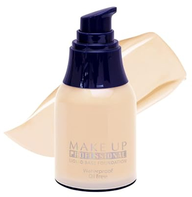 Professional Makeup Liquid Base | Oil-Free & Waterproof Matte Foundation | Full Coverage | Long-Lasting Face Makeup with Natural Matte Finish (Ivory)