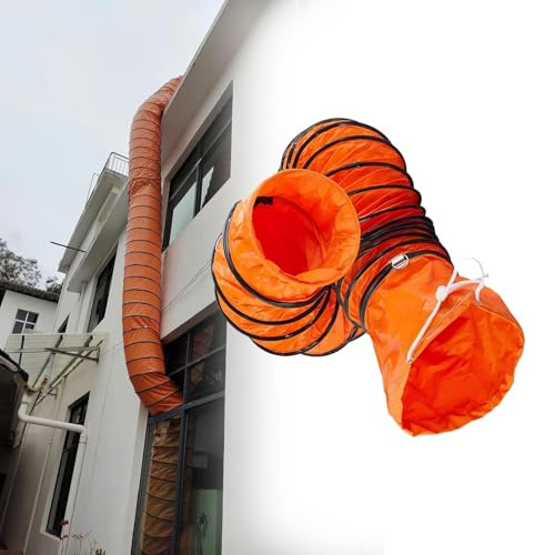 Tubo flessibile da 20,3 cm a 50,8 cm × 5 m per ventilatore industriale con corda regolabile e gancio a S, ideale per ventola di scarico e cappa da cucina