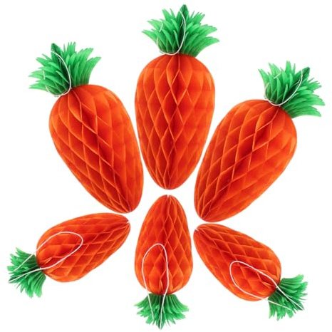 Generico 6 Pezzi Decorazioni Nido d Forma di Carota Addobbi Pasquali Appendibili per Festa e Versatili per Pareti e Soffitti