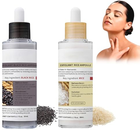Reispeeling Lot de 2 sérums hydratants coréens pour éliminer les points noirs, exfoliant doux pour le visage, pour éliminer les cellules mortes de la peau et les points noirs, pour tous les types de