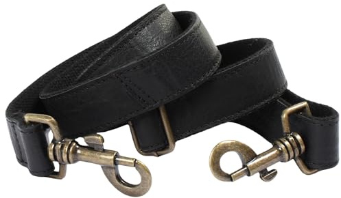 LECONI Trageriemen Leder breiter Schulterriemen Tragegurt für Damentaschen und Herrentaschen längenverstellbar Echtleder 150x3cm vintage LEC-R5