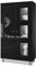 Vladon Vitrine Denjo, Made in Germany, Standvitrine mit 2 Türen und 3 Glaseinsätzen, Schwarz matt/Schwarz Hochglanz, inkl. LED-Beleuchtung (71 x 129 x 35 cm)