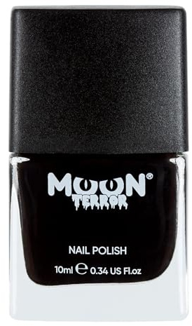 Halloween Nail Polish by Moon Terror | 10ml | Midnight Black | SFX Make up, Special effects Make up, Nail Varnish