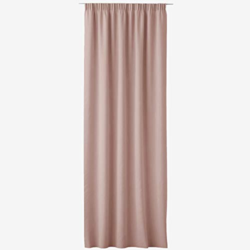 JEMIDI Vorhang blickdicht 140x250cm - Gardine mit Kräuselband Universalband - 100% Polyester Schal lang für Wohnzimmer Schlafzimmer - altrosa