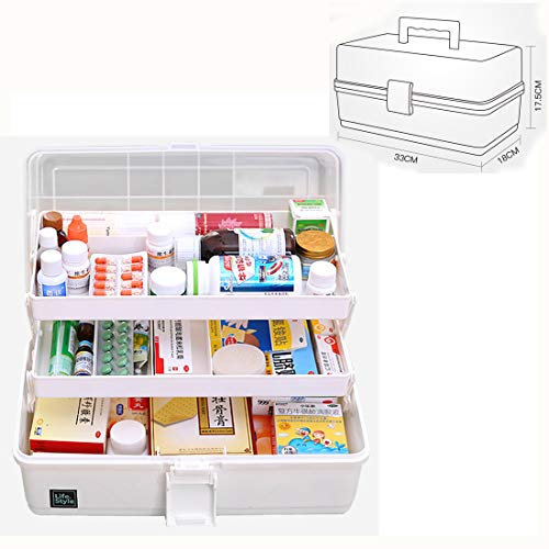 PHYNEDI Medikamenten Organizer, Große Medizinkästchen Hausapotheke mit Unterteilungen Medizinbox Aufbewahrungsbox Medikamenten Box für Zuhause/Firma