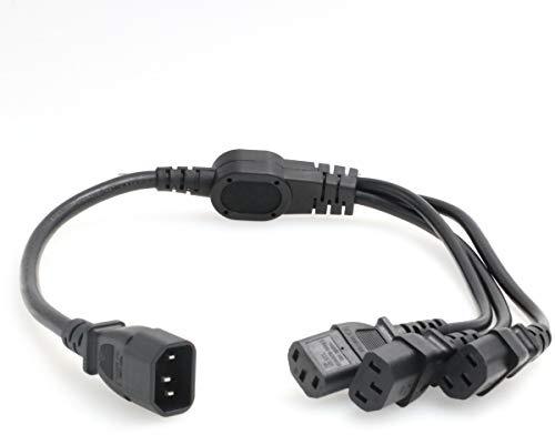 SZRMCC USV PDU Server Y Splitter Netzkabel IEC320 C14 bis 3 x C13 10A 250V Verlängerungskabel (3xC13 60cm)