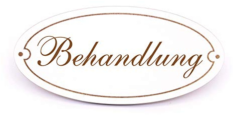Schild Türschild Oval - Behandlung - selbstklebend Hinweisschild Dekoschild 15x7cm