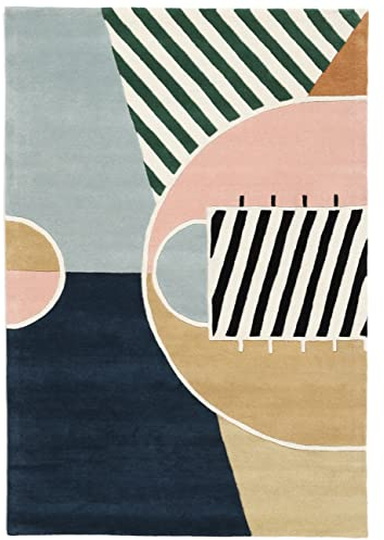 RugVista Basketball Court, Kinderteppich, Moderne Teppiche, 160 x 230 cm, Rechteckig, Niedriger Stapel, Kinderzimmer, Nur chemische Reinigung, Ohne gefährliche Chemikalien, Mehrfarbig